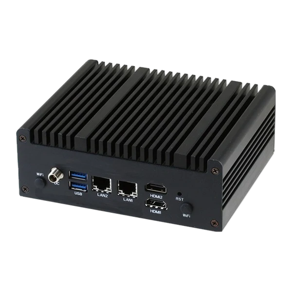 Mặt I/O có cổng LAN và USB của AAEON NANO-002F