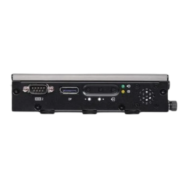 Mặt cổng COM, DisplayPort và phím chỉnh độ sáng của P1001